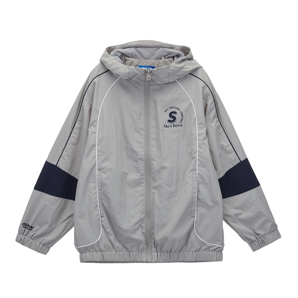 [스케쳐스 어패럴] 남아 소매 배색 바람막이 우븐 후드 자켓