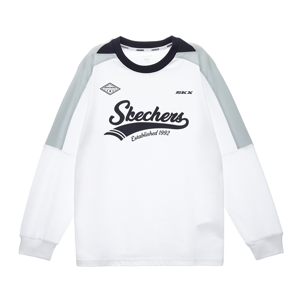 [스케쳐스 어패럴] 남아 소매 배색 니트 티셔츠