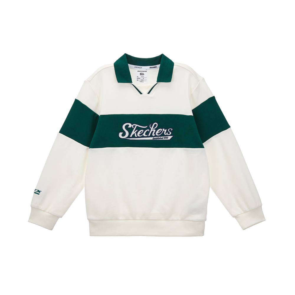 [스케쳐스 어패럴] 남아 몸판 배색 카라 니트 풀오버