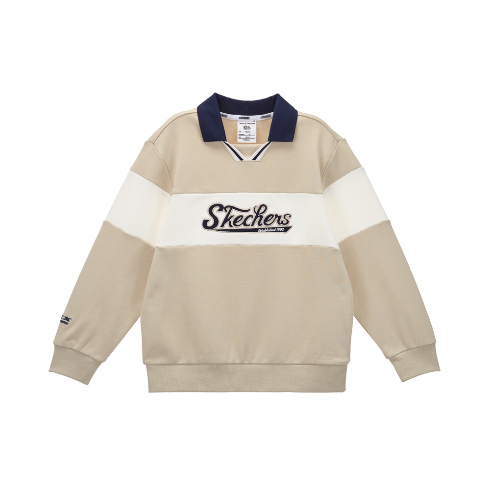 [스케쳐스 어패럴] 남아 몸판 배색 카라 니트 풀오버