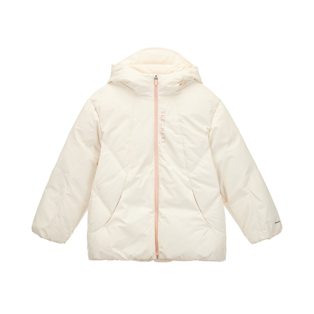 [스케쳐스 어패럴] 여아 숏 기장 지퍼 배색 다운 자켓