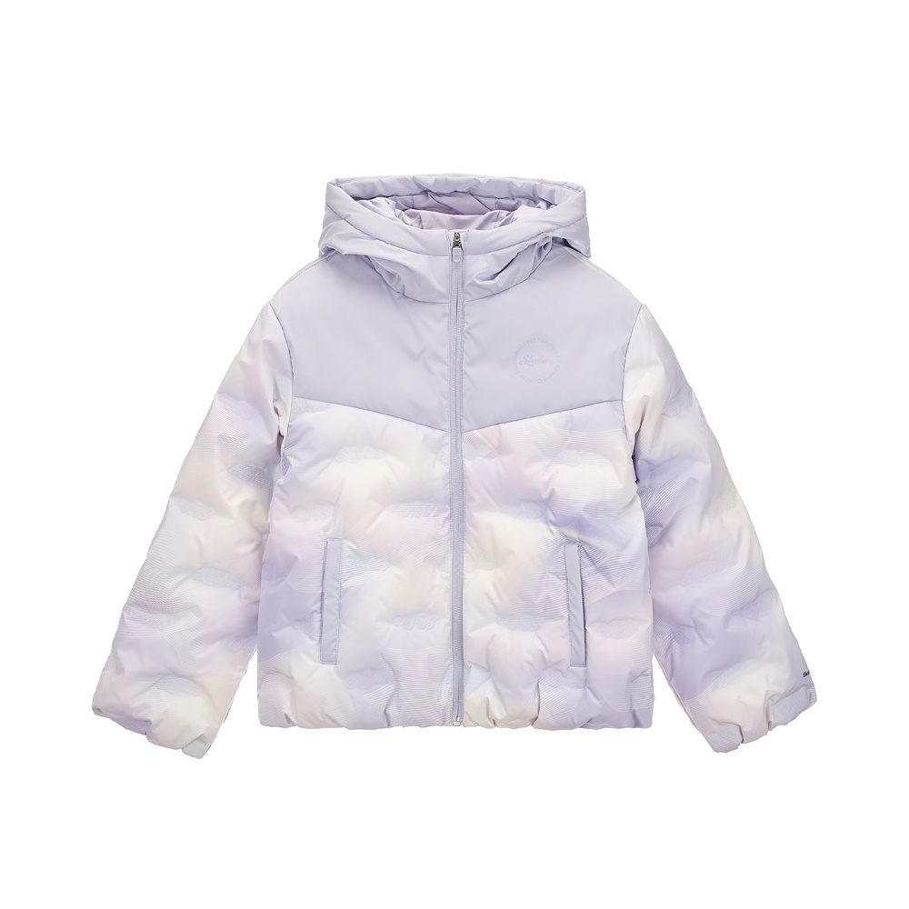 [스케쳐스 어패럴] 여아 숏 기장 프린트 배색 다운 자켓