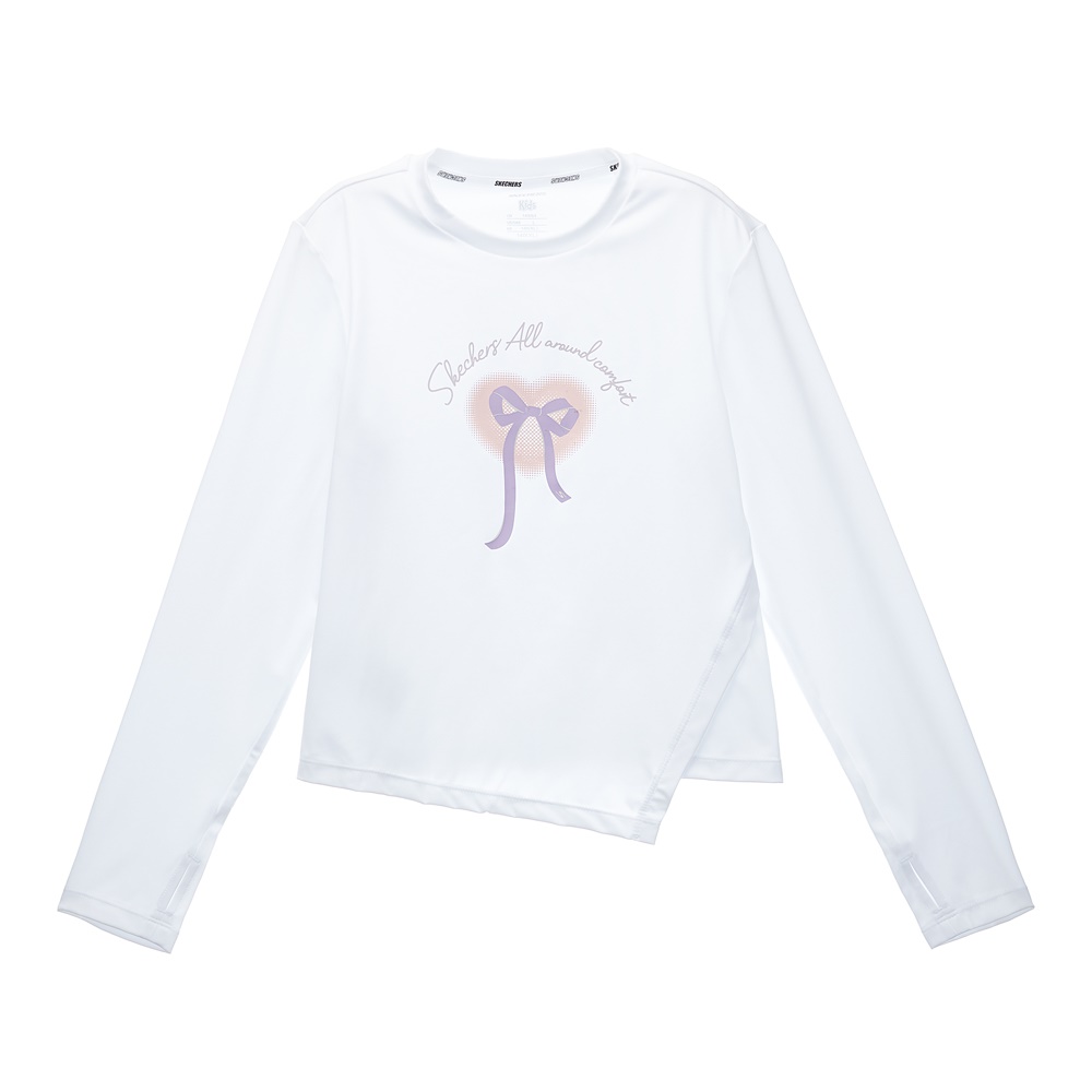 [스케쳐스 어패럴] 여아 몸판 언발란스 니트 티셔츠