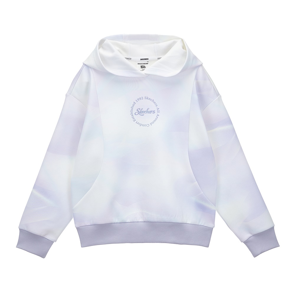 [스케쳐스 어패럴] 여아 몸판 절개 프린트 니트 후디