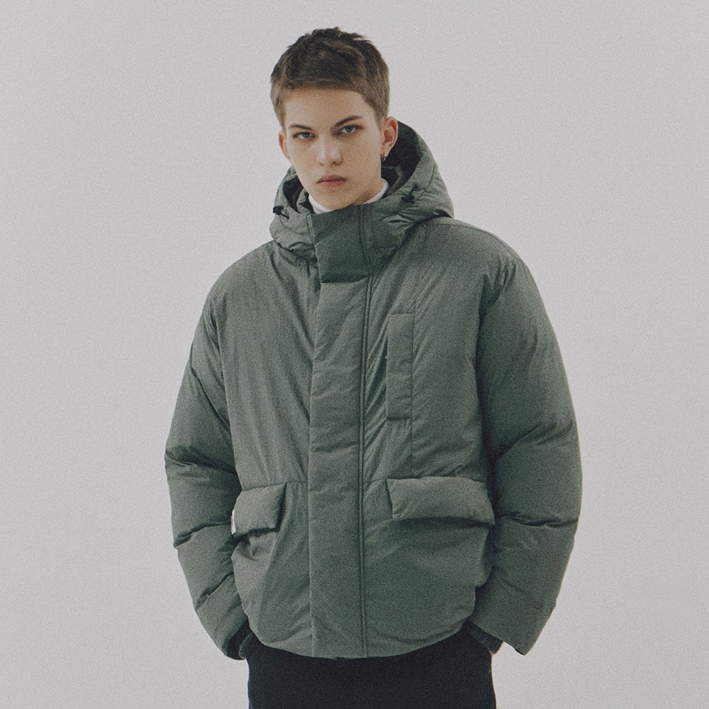 남성 후드 다운 점퍼