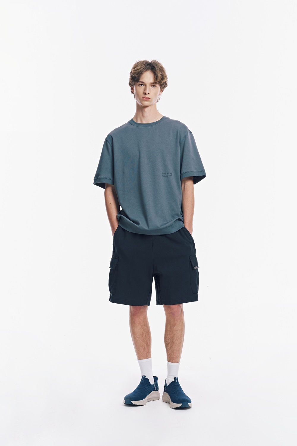 [스케쳐스 어패럴] 남성 니트 아웃포켓 반바지