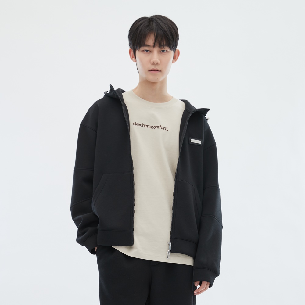[스케쳐스 어패럴] 남성 피케 스쿠버 니트 후드 집업 자켓