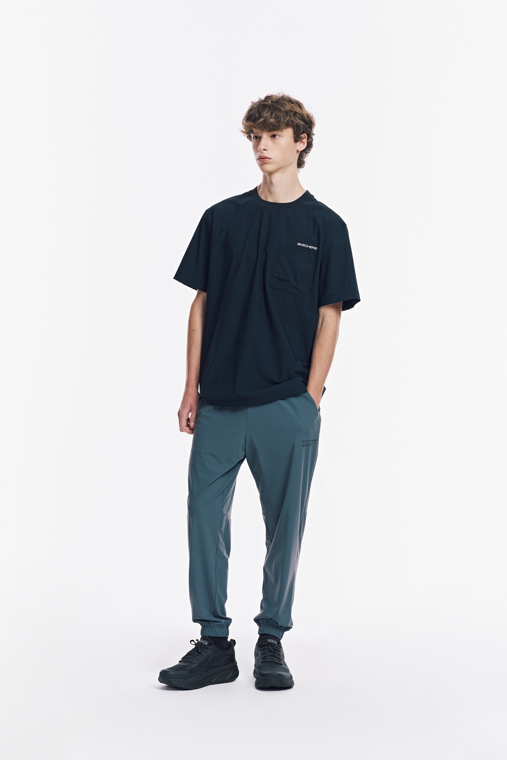 [스케쳐스 어패럴] 남성 초냉감 트리코트 반팔 라운드 티셔츠