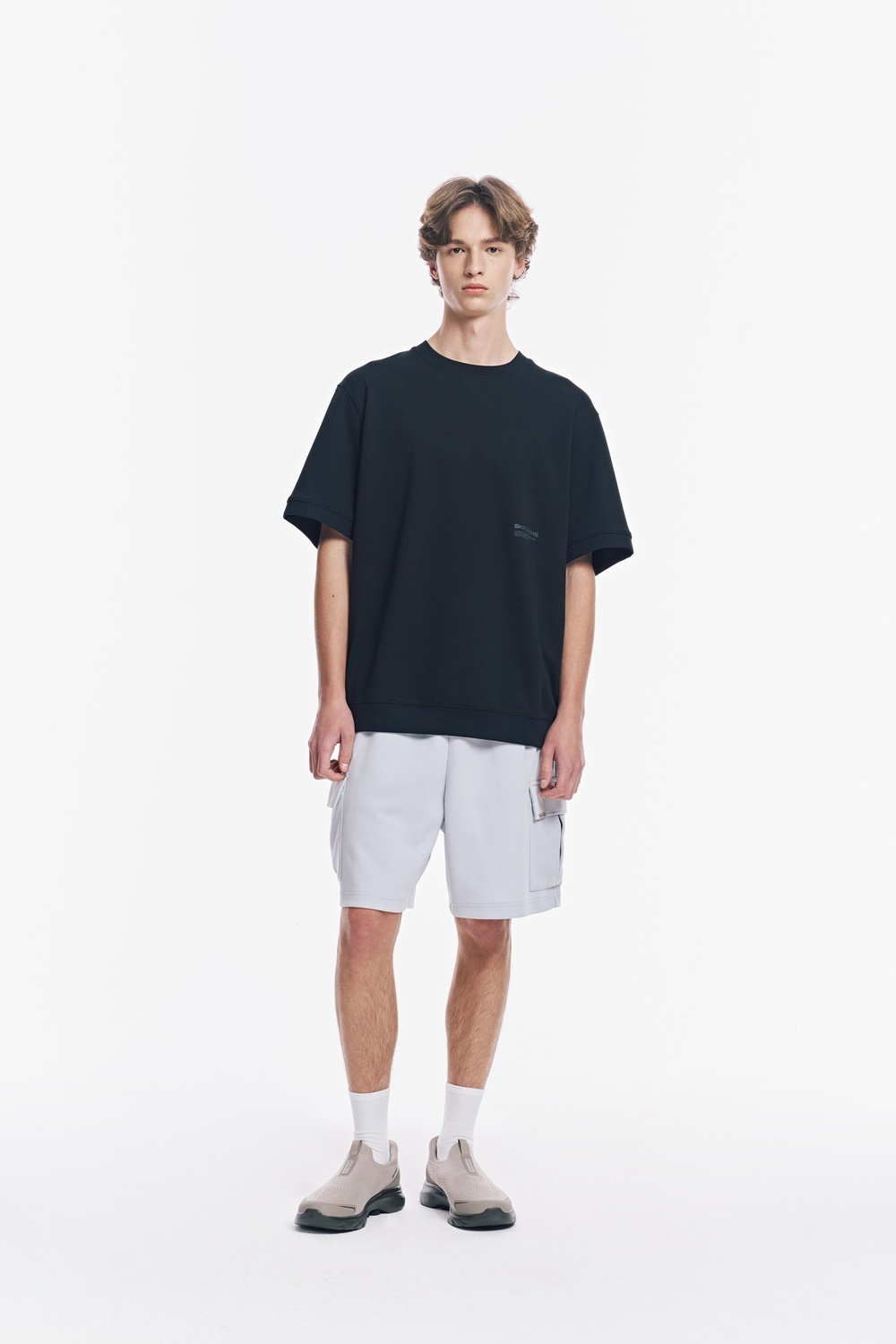 [스케쳐스 어패럴] 남성 더블 니트 반팔 맨투맨 티셔츠