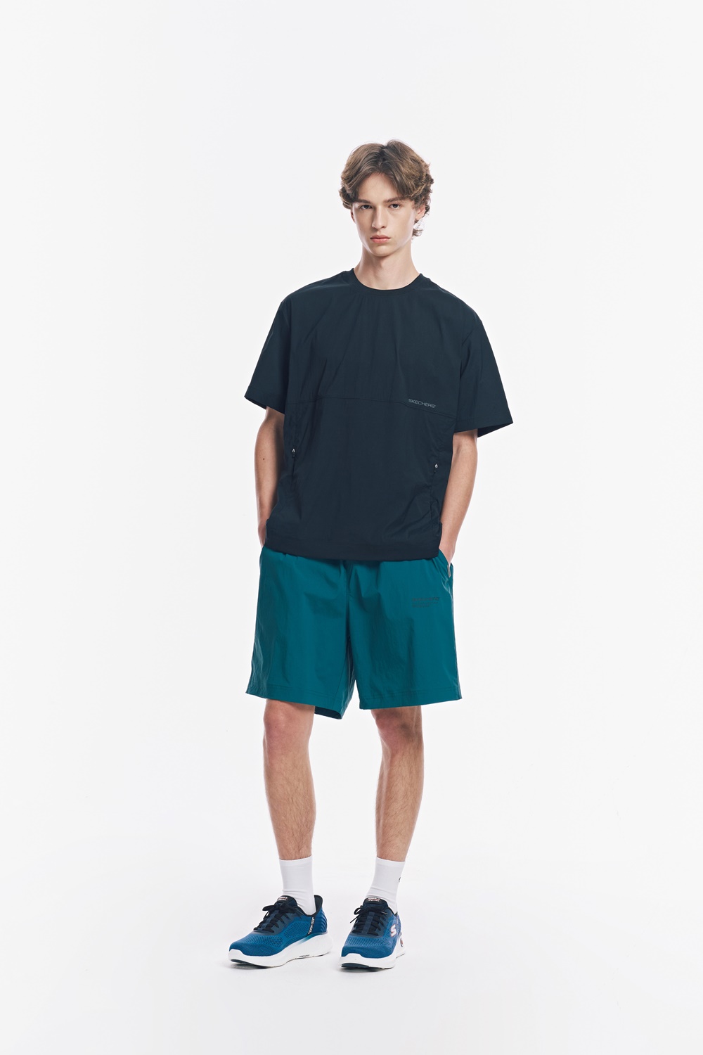 [스케쳐스 어패럴] 남성 우븐 냉감 반팔 티셔츠