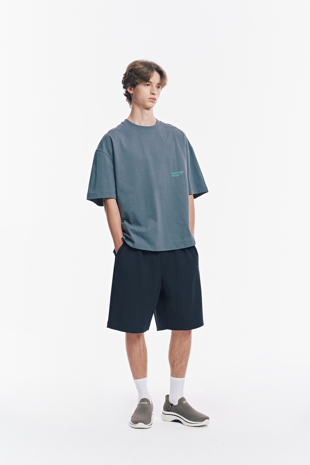 [스케쳐스 어패럴] 남성 C/P 헤비웨이트 반팔 라운드 티셔츠