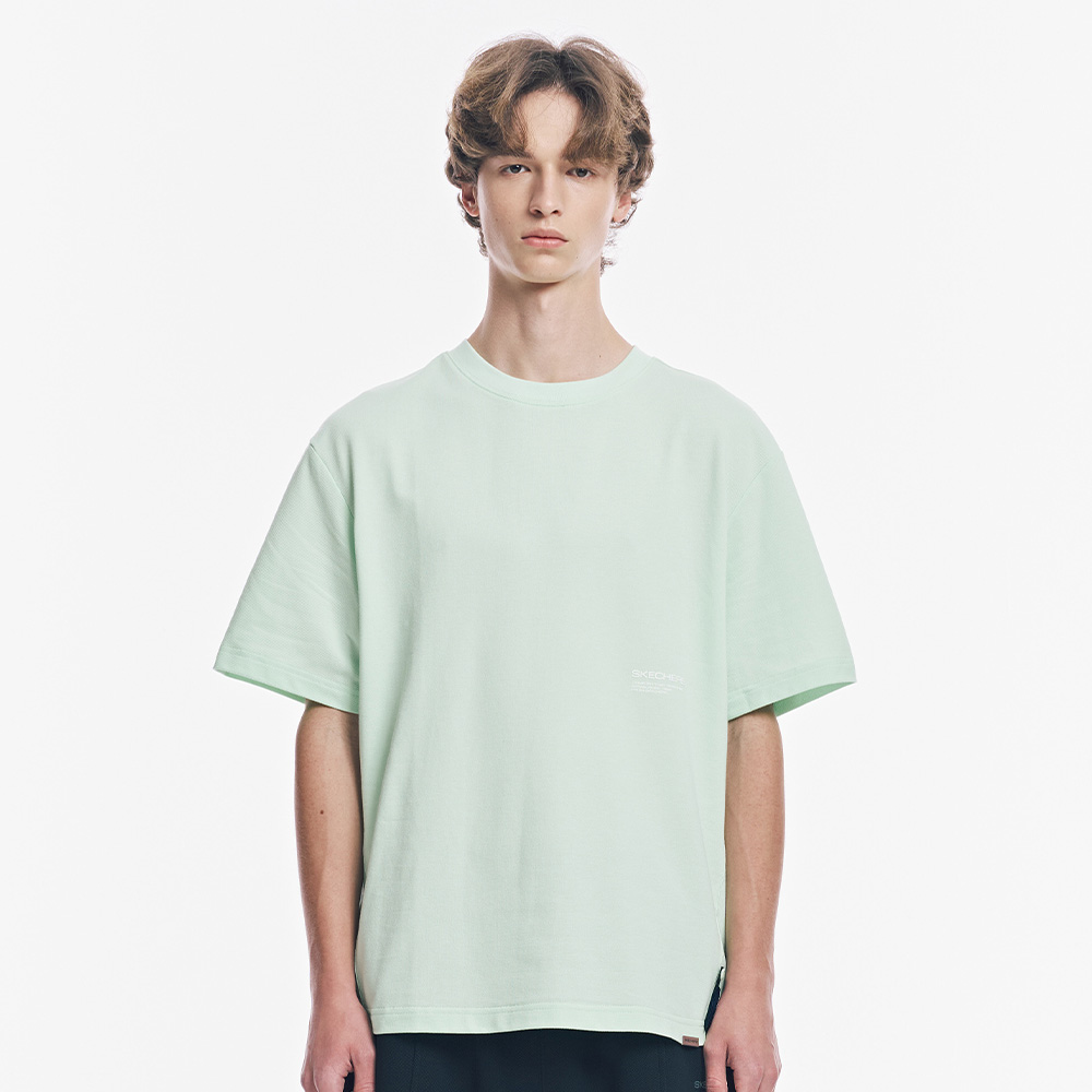 [스케쳐스 어패럴] 남성 피케 조직 반팔 라운드 티셔츠