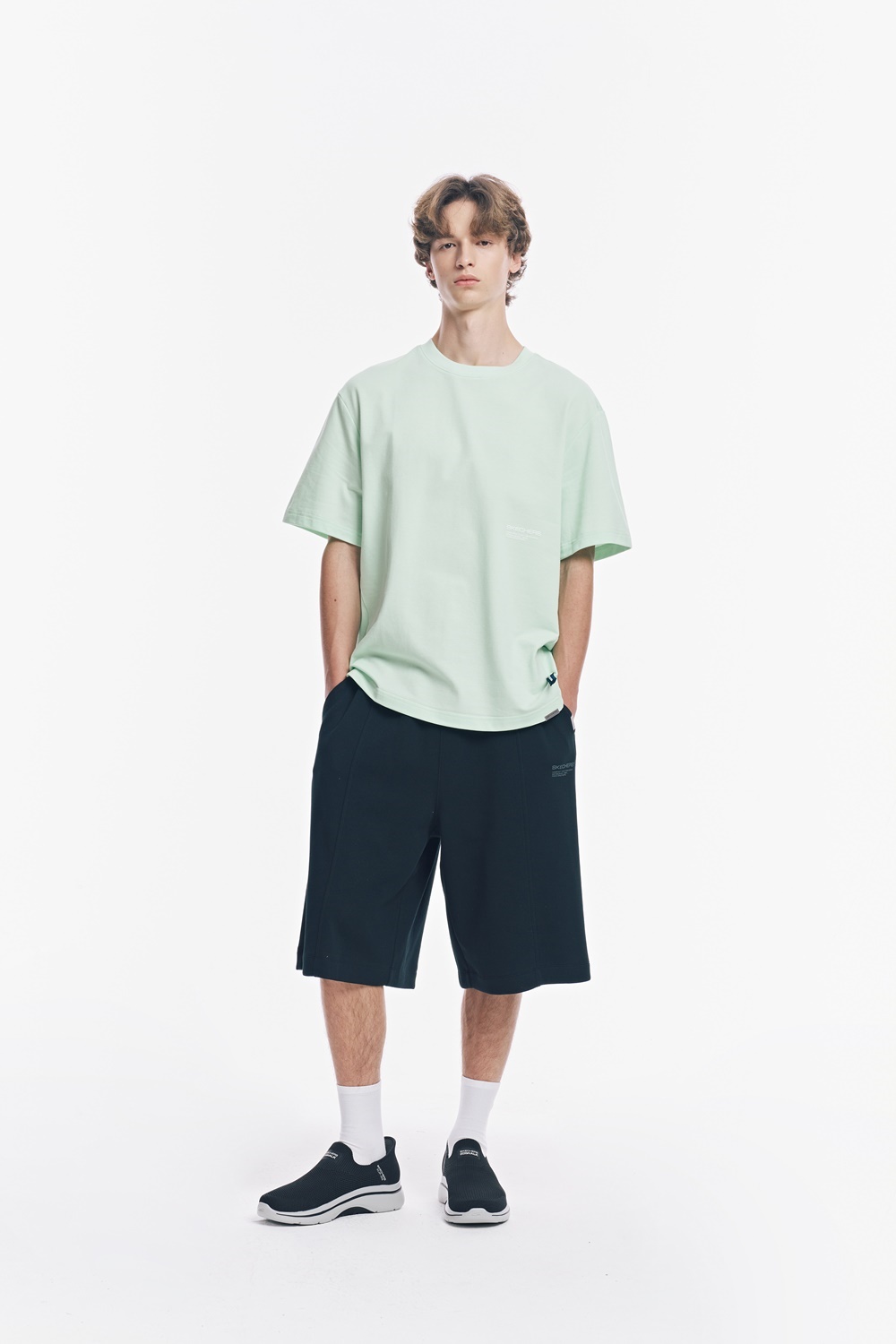 [스케쳐스 어패럴] 남성 피케 조직 반팔 라운드 티셔츠