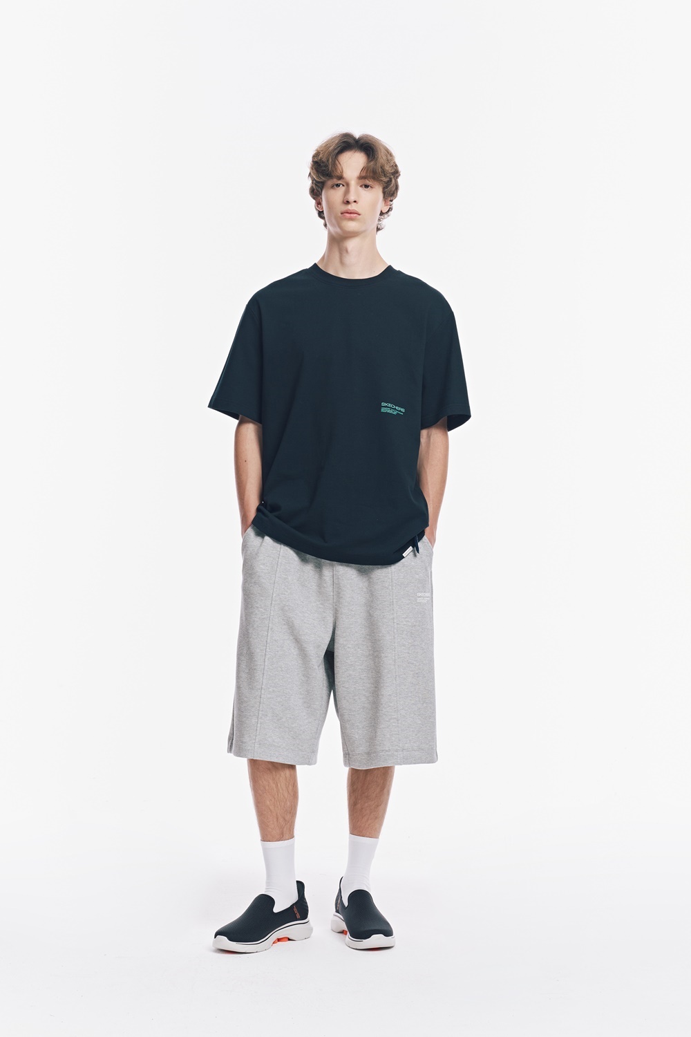 [스케쳐스 어패럴] 남성 피케 조직 반팔 라운드 티셔츠