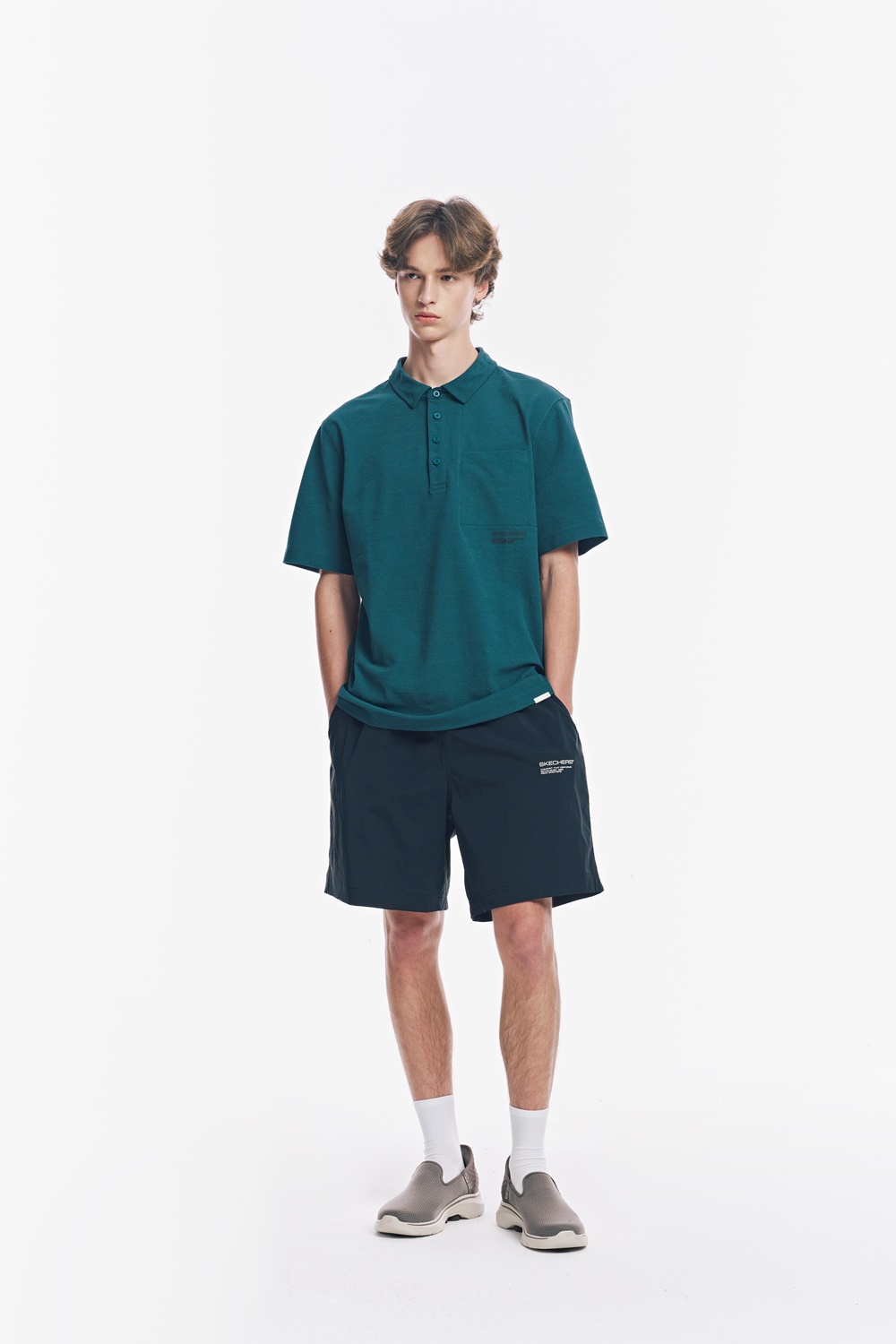 [스케쳐스 어패럴] 남성 니트 베이직 카라 티셔츠