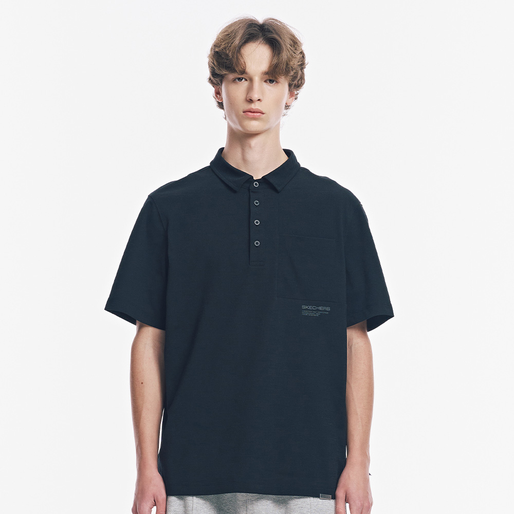 [스케쳐스 어패럴] 남성 니트 베이직 카라 티셔츠