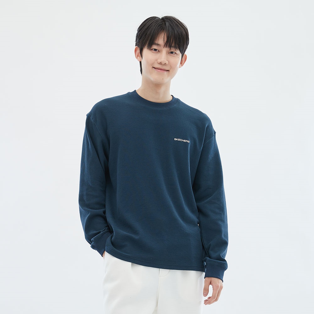 [스케쳐스 어패럴] 유니 와플 조직 긴팔 라운드 티셔츠