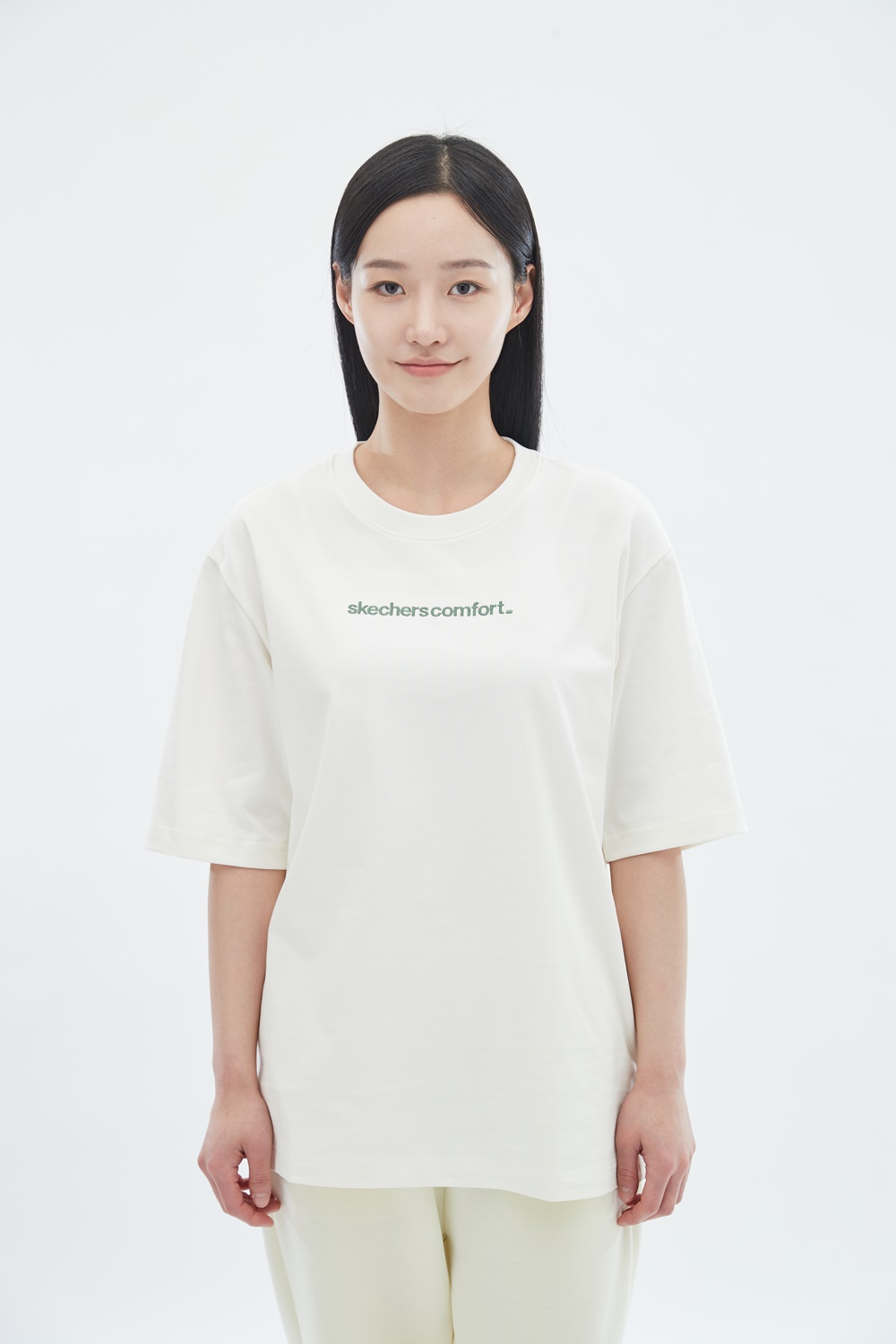 [스케쳐스 어패럴] 유니 컴포트 로고 코튼 니트 티셔츠