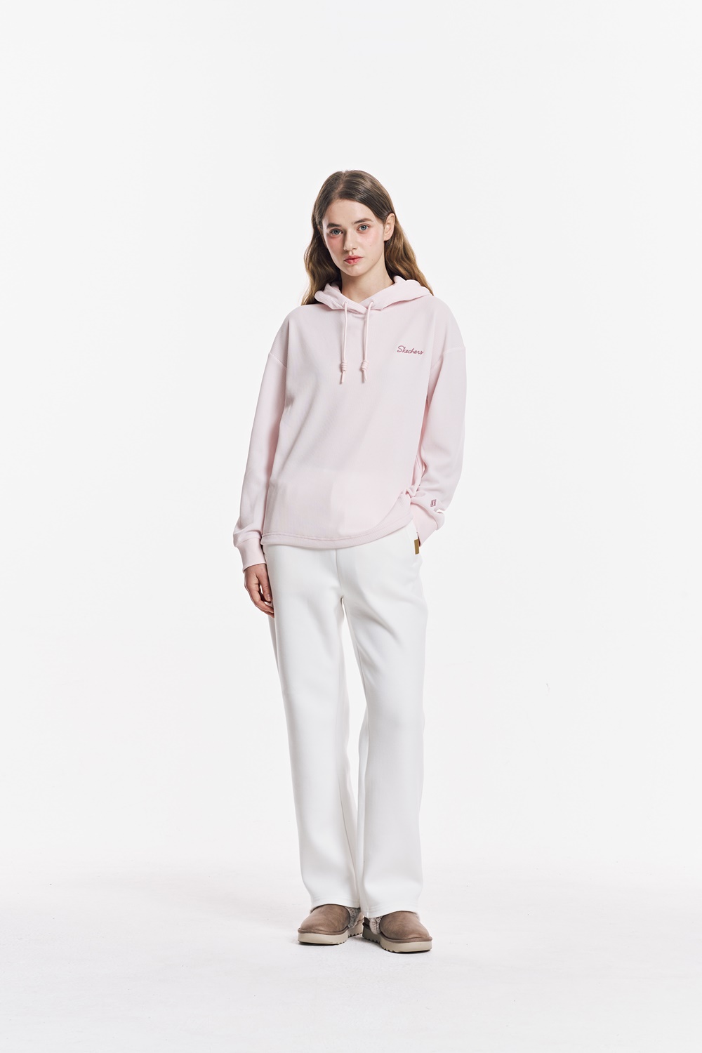 [스케쳐스 어패럴] 여성 와플 조직 후드 티셔츠