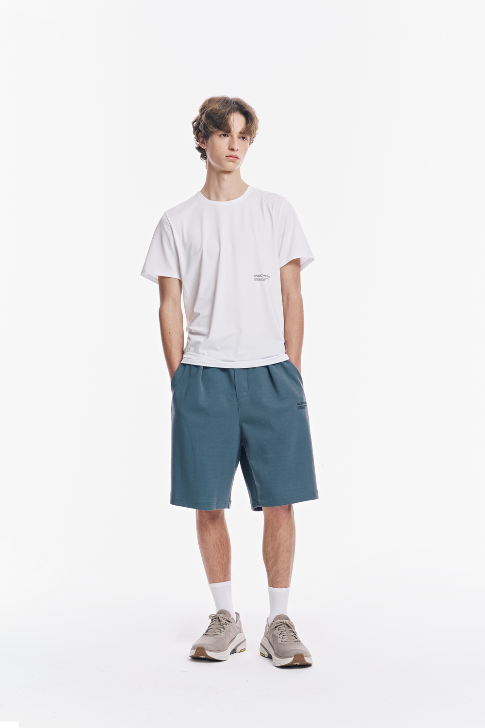 [스케쳐스 어패럴] 남성 메쉬 믹스 냉감 반팔 티셔츠