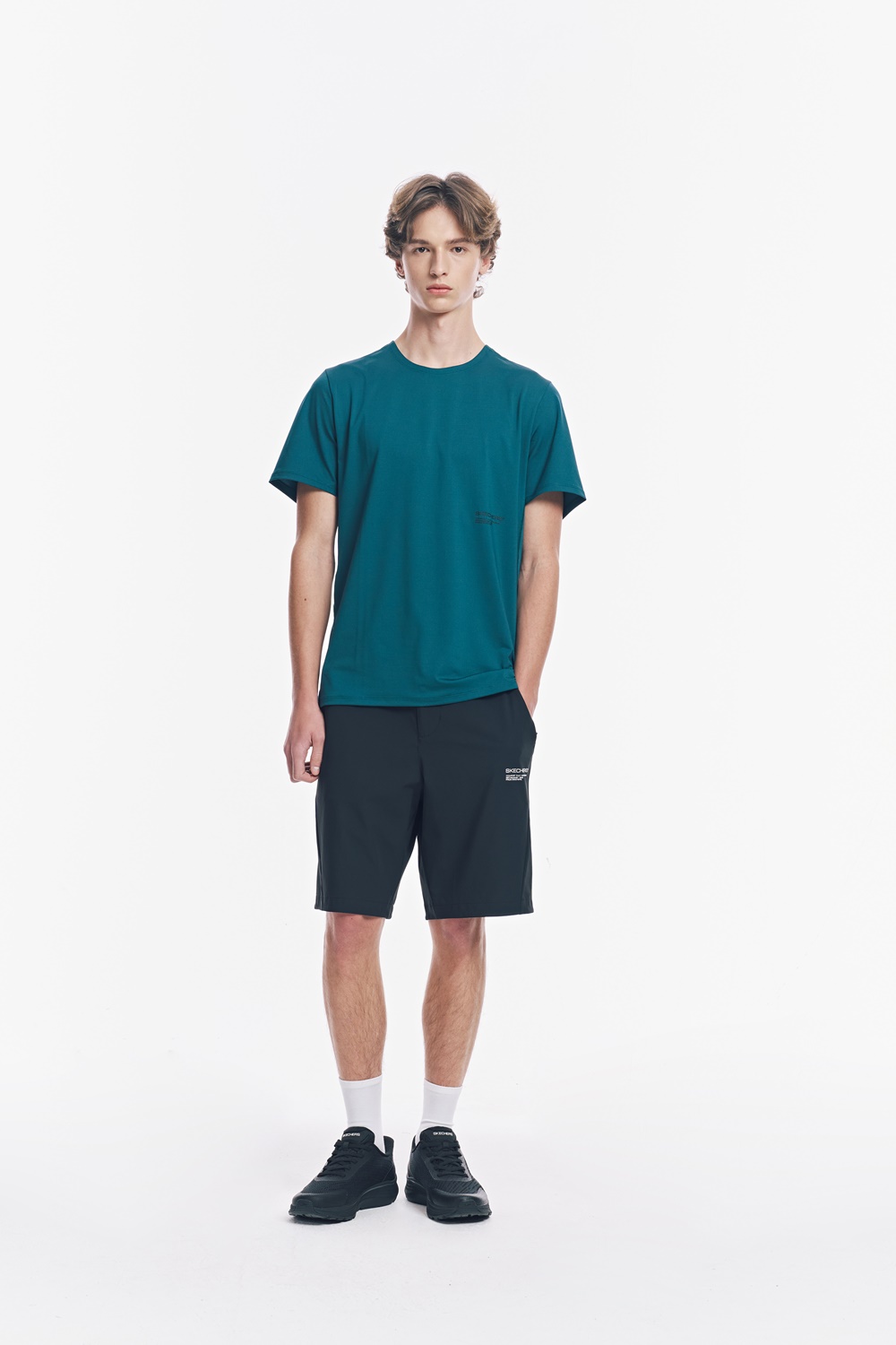 [스케쳐스 어패럴] 남성 메쉬 믹스 냉감 반팔 티셔츠