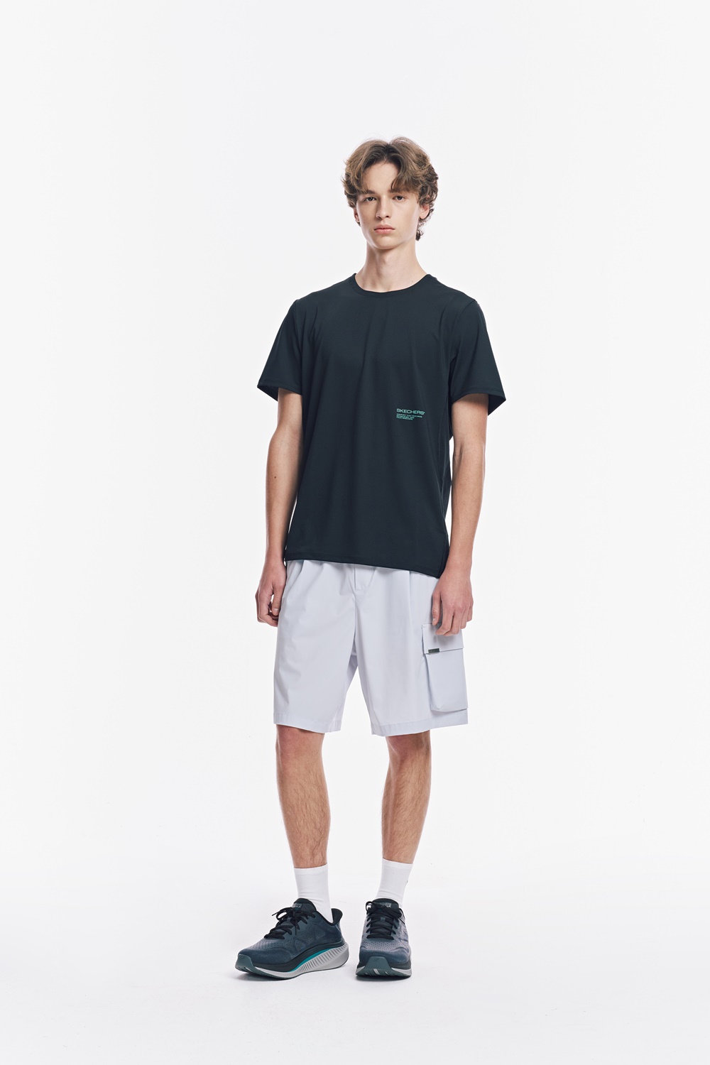 [스케쳐스 어패럴] 남성 메쉬 믹스 냉감 반팔 티셔츠