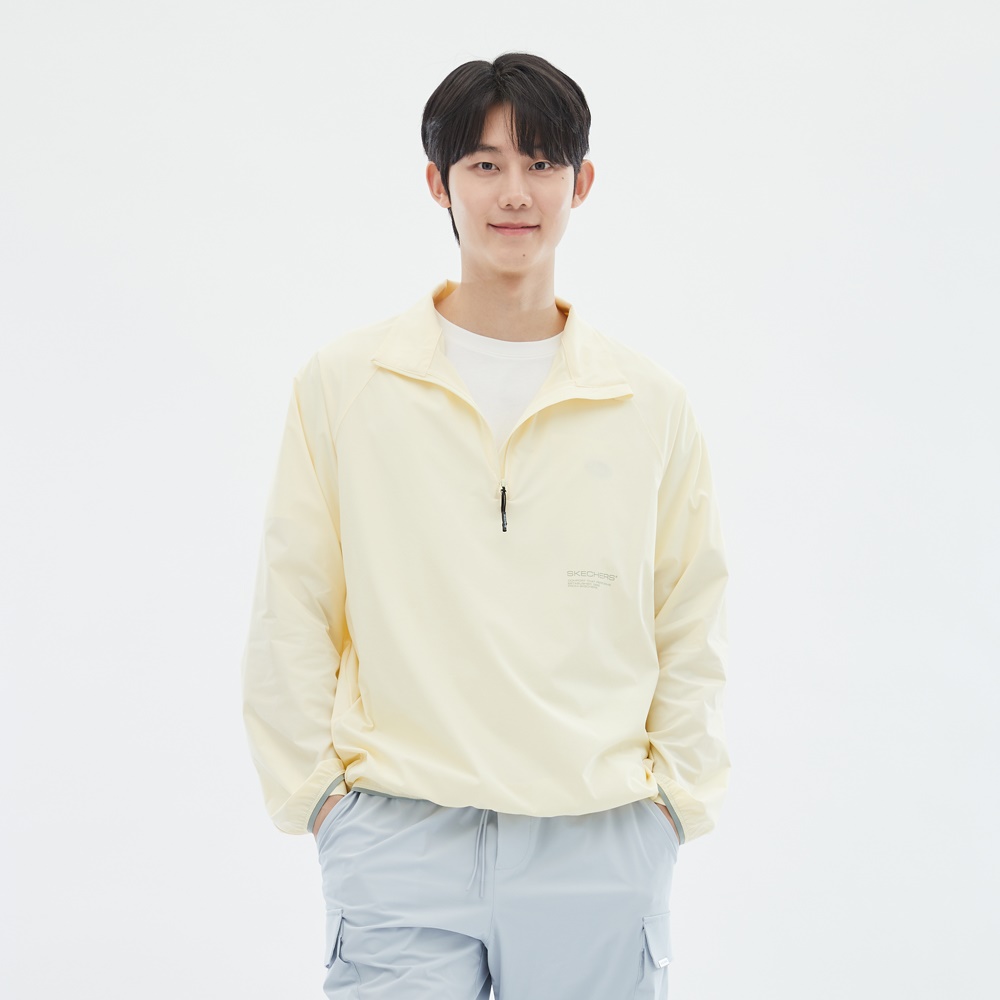 [스케쳐스 어패럴] 남성 우븐 하프 집업 티셔츠