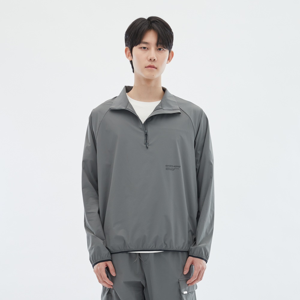 [스케쳐스 어패럴] 남성 우븐 하프 집업 티셔츠