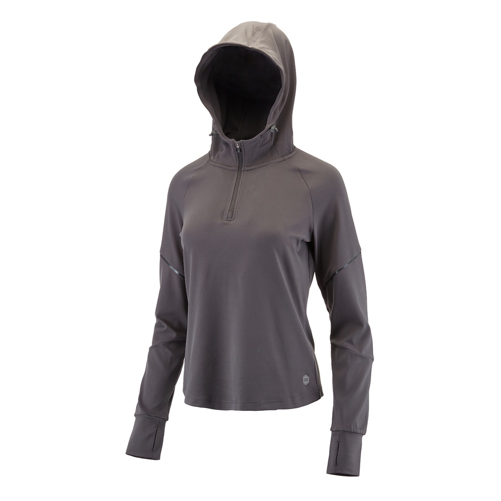 여성 반집업 후드 티셔츠