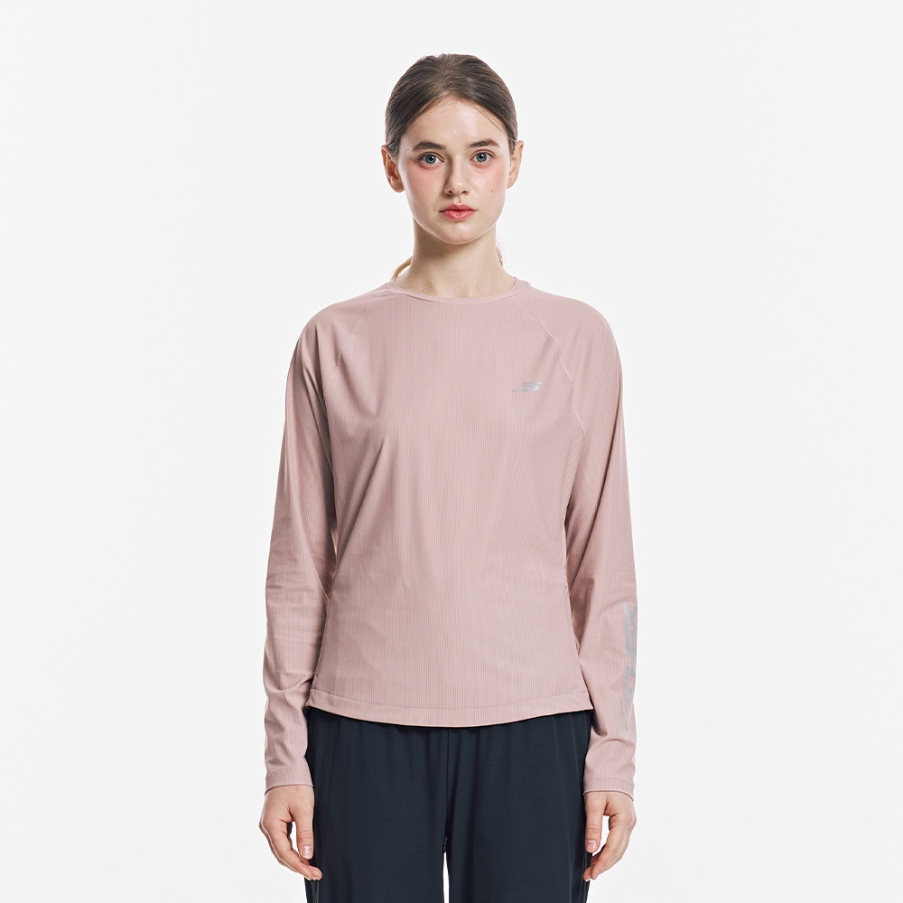 [스케쳐스 어패럴] 여성 스퀘어 트리코트 긴팔 티셔츠