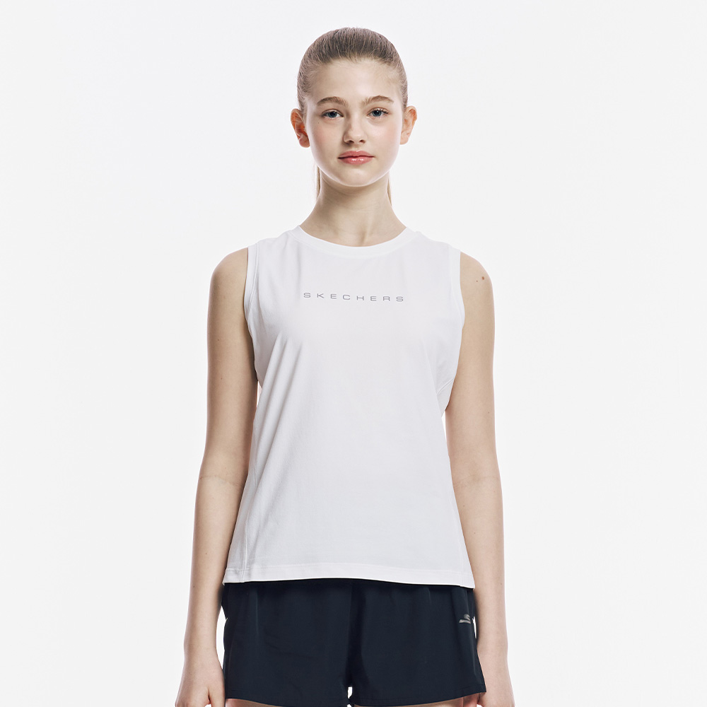 [스케쳐스 어패럴] 여성 퍼포먼스 메쉬 배색 니트 티셔츠