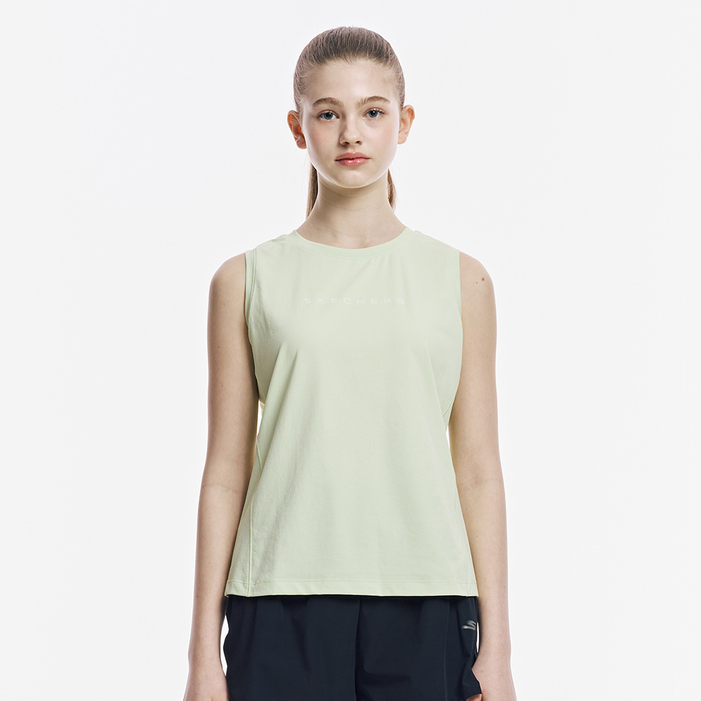 [스케쳐스 어패럴] 여성 퍼포먼스 메쉬 배색 니트 티셔츠