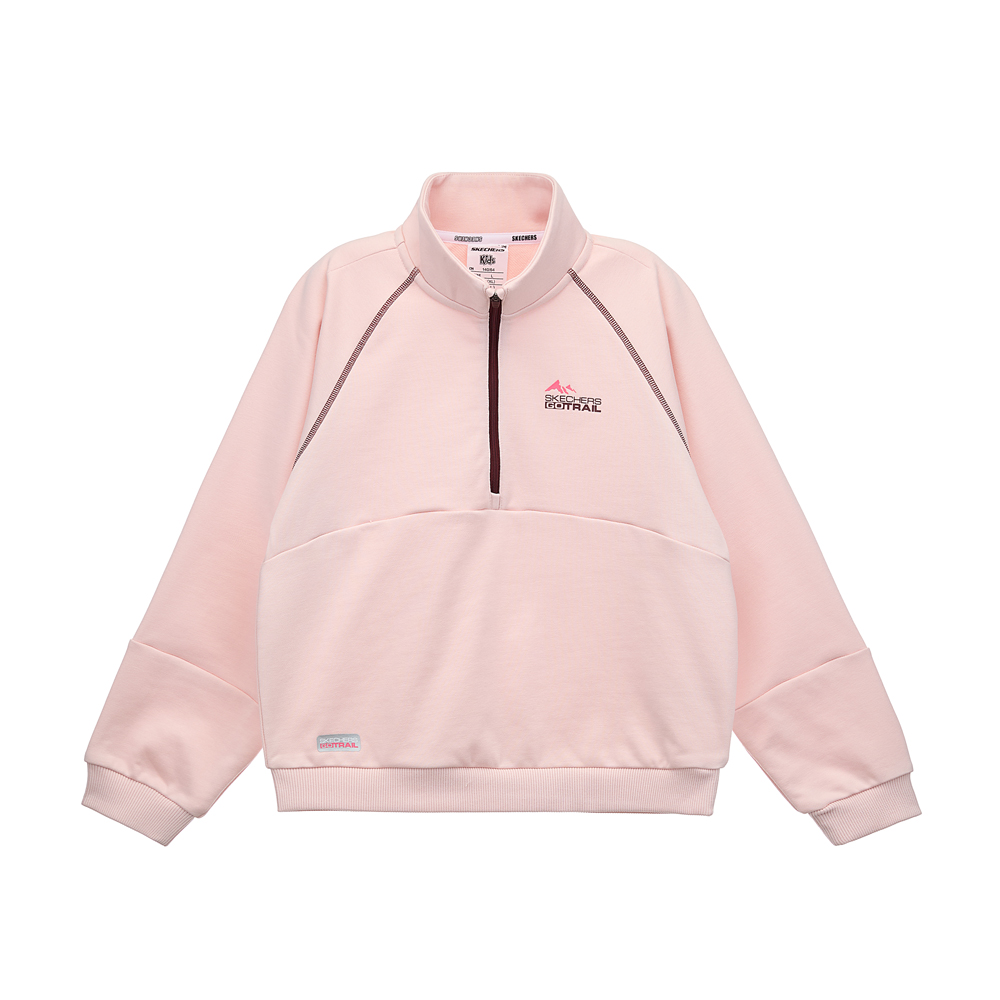 [스케쳐스 어패럴] 여아 스티치 반집업 풀오버