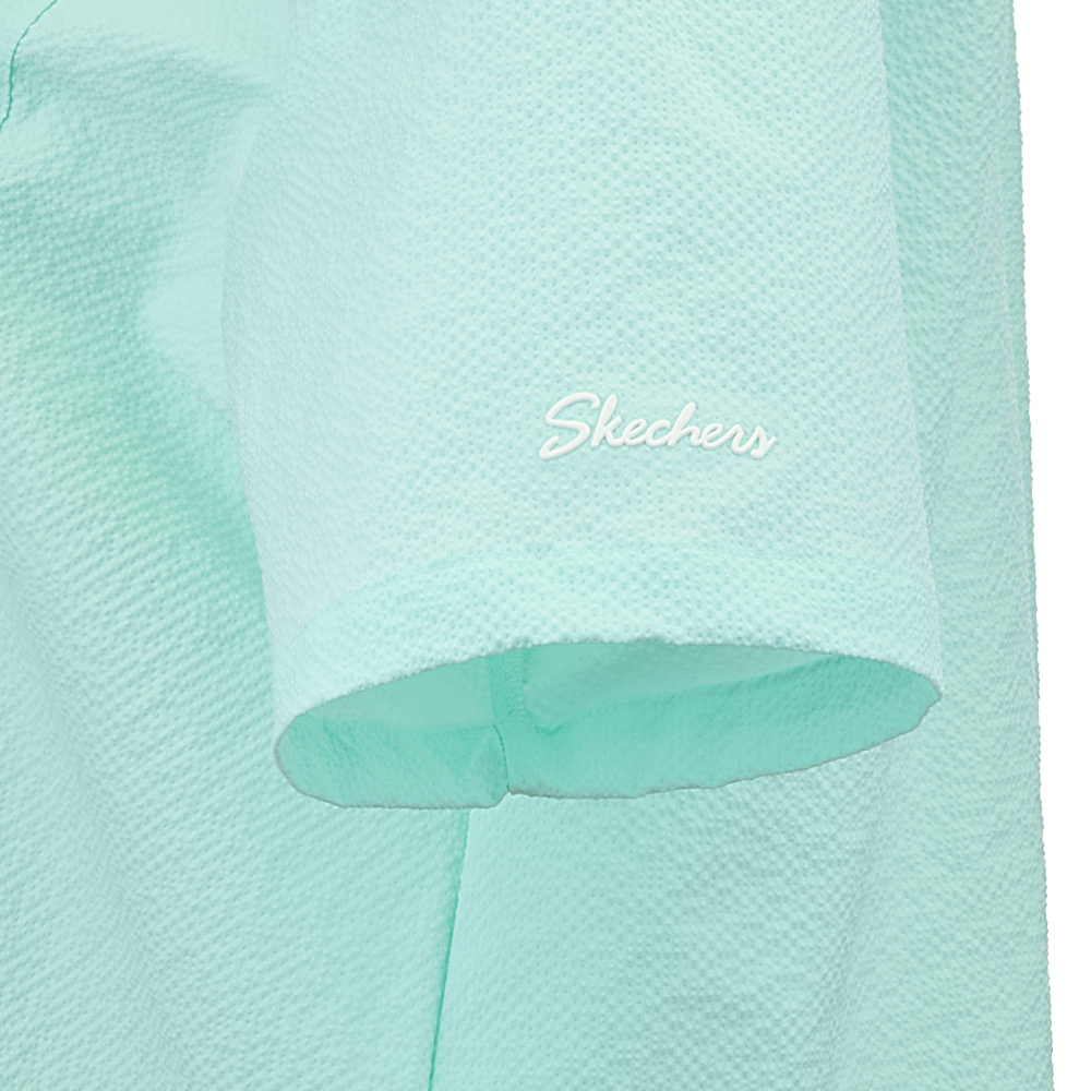 [스케쳐스 어패럴] 여성 시티 시어서커 반팔 후드 티셔츠