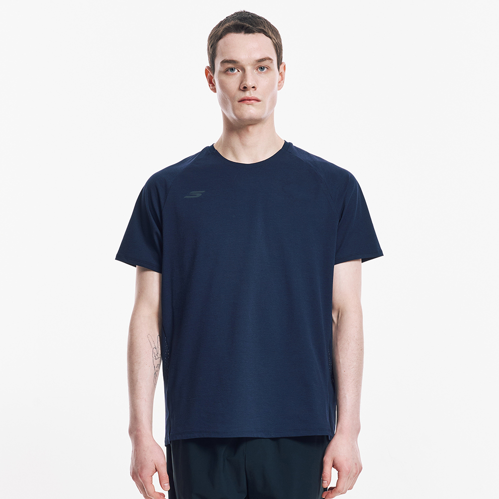 [스케쳐스 어패럴] 남성 액티브 하이브리드 반팔 티셔츠